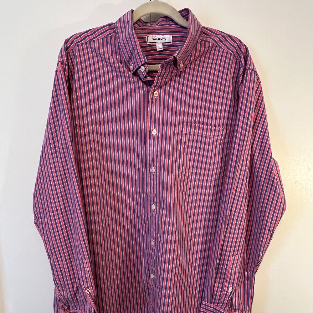 Men's Crown & Ivy Casual Button Down Shirt, Blend, Size XL